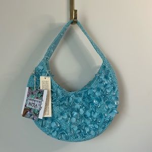 Viral Beaded Blue Bag